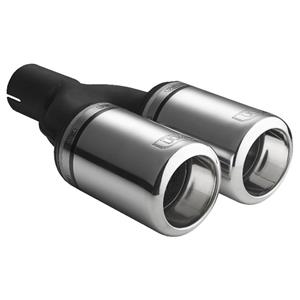 Ulter Sport Uitlaatsierstuk - Dubbel Rond 80mm Big Rim - Lengte 200mm - Montage ->50mm - RVS