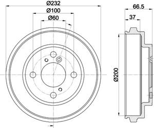 Bremstrommel Hinterachse Hella 8DT 355 303-051