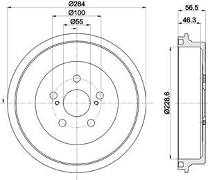 Bremstrommel Hinterachse Hella 8DT 355 303-091