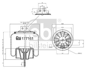 febibilstein Federbalg, Luftfederung Vorderachse links Febi Bilstein 177161