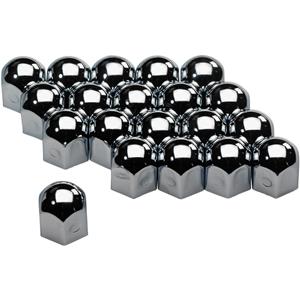 AutoStyle Set universele wielmoerkapjes - Chroom Staal - 17mm - set á 20 stuks