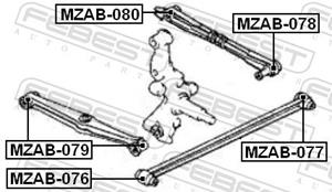 Lagerung, Lenker Hinterachse vorne unten Febest MZAB-076