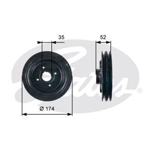 Riemenscheibe, Kurbelwelle Gates TVD1124