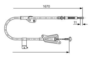 Seilzug, Feststellbremse hinten rechts Bosch 1 987 477 943