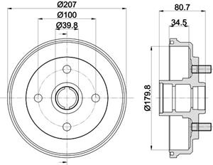 Hella Bremstrommel Hinterachse  8DT 355 302-061