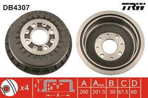 TRW Bremstrommel Hinterachse  DB4307