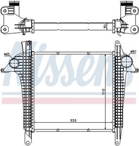 Intercooler, inlaatluchtkoeler NISSENS 97057
