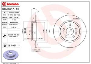 Brembo Bremsscheibe Hinterachse  08.B357.10