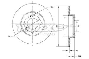 TOMEX Brakes Bremsscheibe Vorderachse  TX 70-32