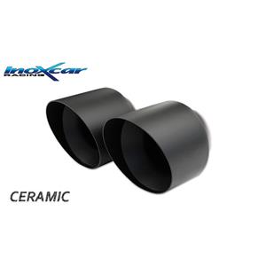 Abarth 100% RVS Dubbele sportuitlaat passend voor  595 160pk 2012- 1x100mm Ceramic Black