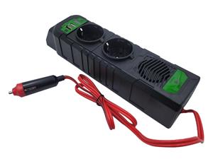 Inverter 12V EcoLine - Omvormer 12V Naar 220V/230V - 200W stekkerdoos / stopcontact voor in de auto met 2x USB