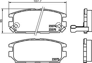 Bremsbelagsatz, Scheibenbremse Hinterachse Hella 8DB 355 009-291