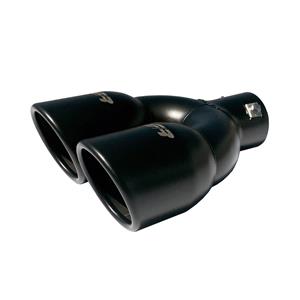 Simoni Racing Uitlaatsierstuk Dubbel Rond RVS - Zwart - Ã90xL240mm - Montage ->34-57mm