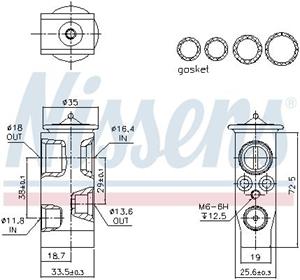 NISSENS Expansionsventil VW,AUDI,SKODA 999373 5Q0816679B,5Q0820679,5Q0820679C Expansionsventil, Klimaanlage