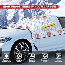 starfire auto sneeuw cover voorruit antivries cover anti-vorst winter voorruit en sneeuw cover universele zonwering verdikte auto cover