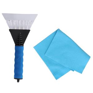 Autoramen IJskrabber soft grip blauw 25 cm met anti-condens doek -