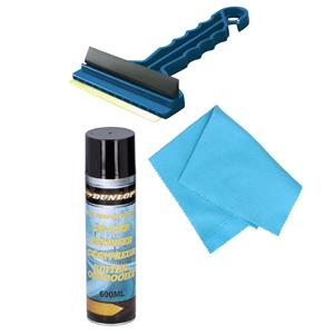 Prosperplast Autoramen IJskrabber/trekker blauw 16 cm met anti-condens doek en ruitenontdooier spray -