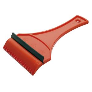 Prosperplast IJskrabber/raamkrabber rood kunststof met rubberen trekker 12 x 18 cm -