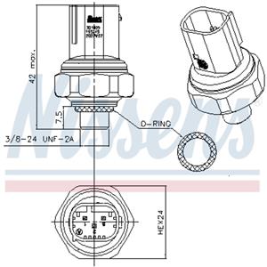 Nissens Drukschakelaar airco  NIS 301009