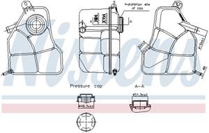 NISSENS Ausgleichsbehälter FORD 996308 1221362,2S6H8K218AC,2S6H8K218AD Kühlwasserbehälter,Kühlflüssigkeitsbehälter,Ausgleichsbehälter, Kühlmittel