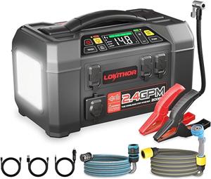 Lokithor AW401 Lithium 2500A Jumpstarter met compressor en hogedrukreiniger