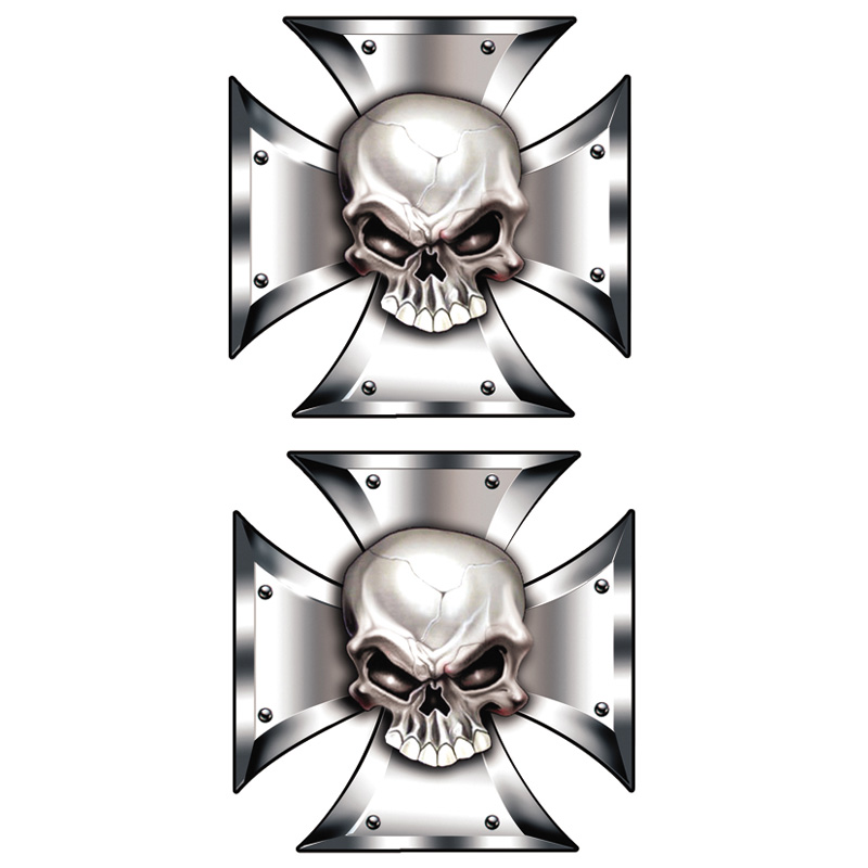 Mijnautoonderdelen AutoTattoo Skull in IronCross 2x 8x AV 125015