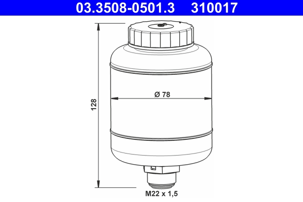 Remvloeistofreservoir 03.3508-0501.3