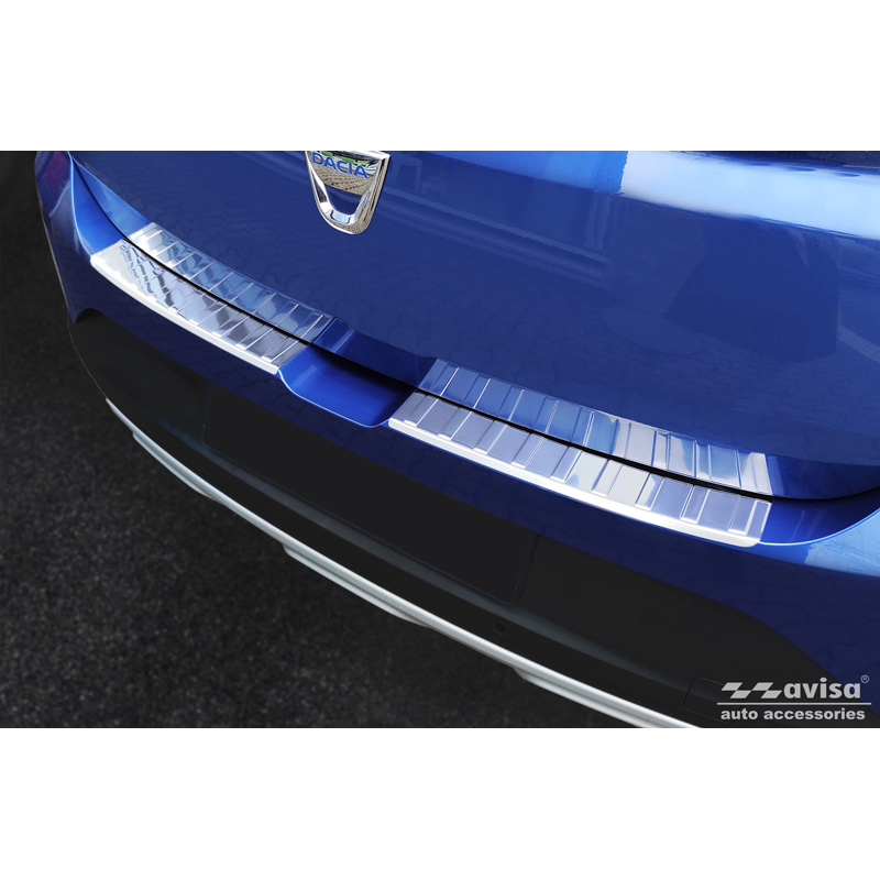Dacia RVS Bumper beschermer passend voor  Sandero III 2020- incl. Stepway 'Ribs' (2-delig)