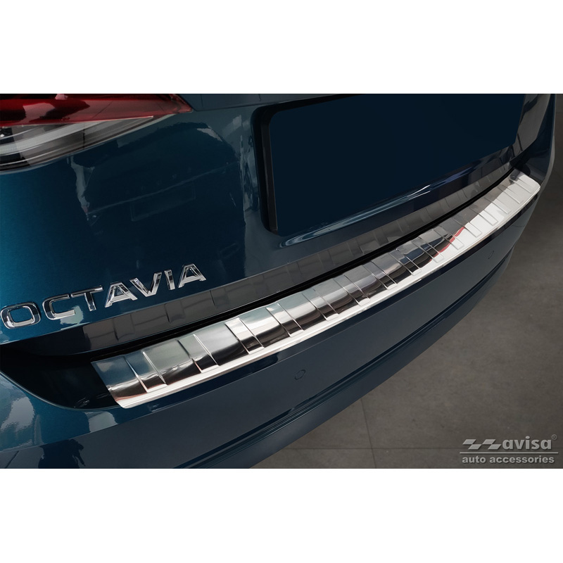 Skoda RVS Bumper beschermer passend voor  Octavia IV Liftback 2020- 'Ribs'