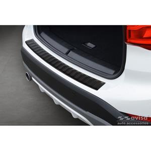 Bmw Matzwart RVS Bumper beschermer passend voor  X1 (F48) 2015-2022 'Ribs'