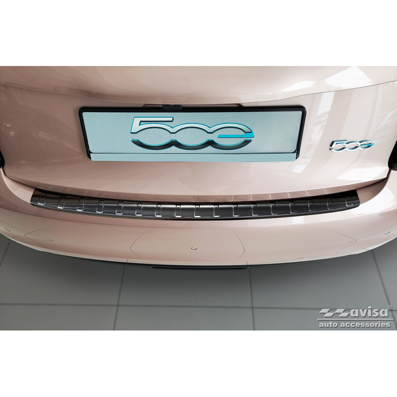 Fiat Zwart RVS Bumper beschermer passend voor  500e Berlina 3-deurs 2020- 'Ribs'
