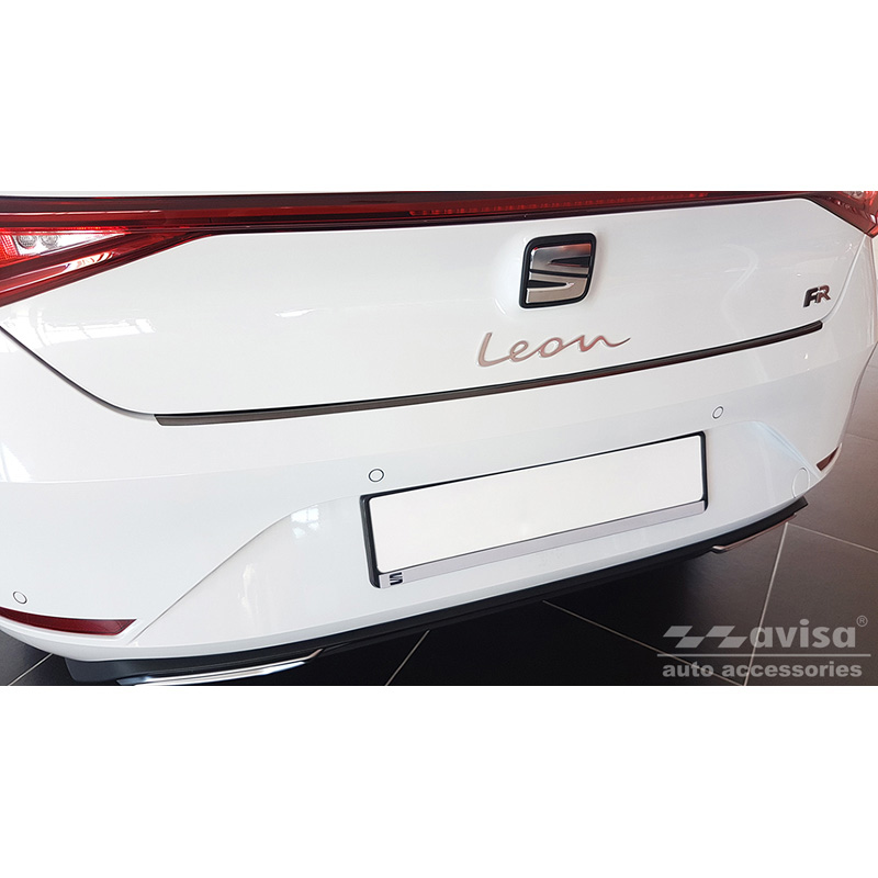 Seat Zwart RVS Bumper beschermer passend voor  Leon IV HB 5-deurs 2020-