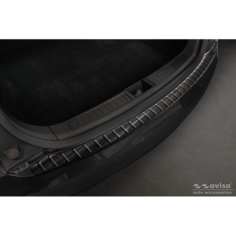 Tesla Zwart RVS Bumper beschermer passend voor  Model S 2012- 'Ribs'