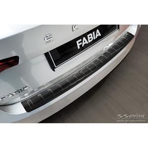 Skoda Zwart RVS Bumper beschermer passend voor  Fabia IV Hatchback 2021- 'Ribs'