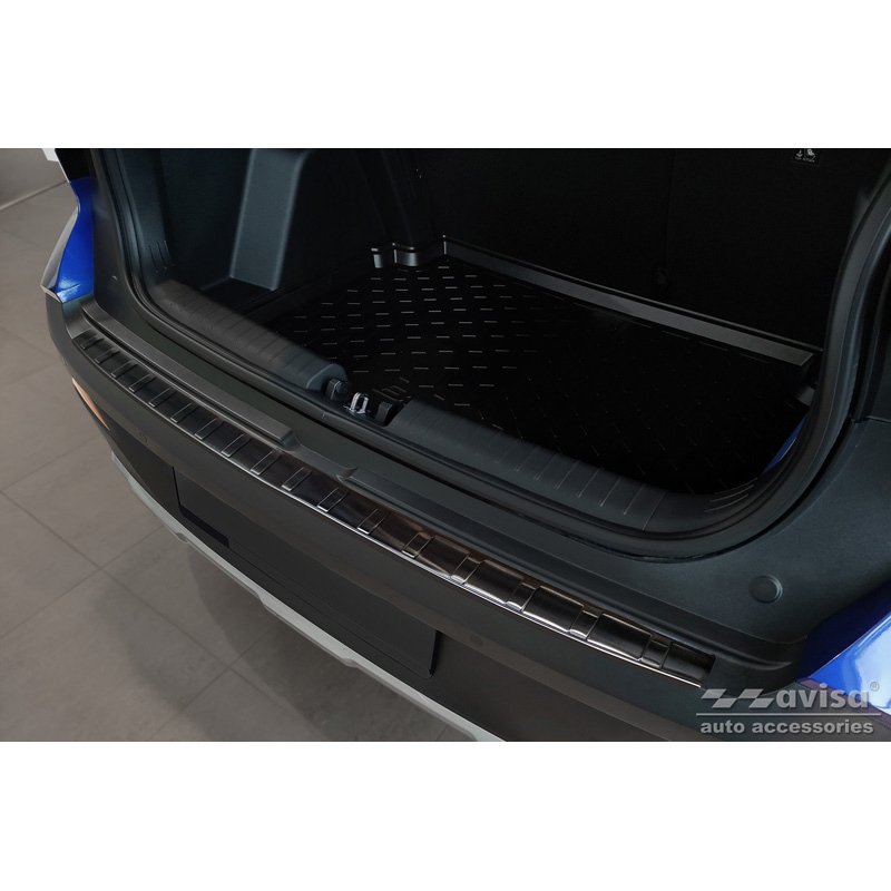 Hyundai Zwart RVS Bumper beschermer passend voor  Bayon 2021- 'Ribs'