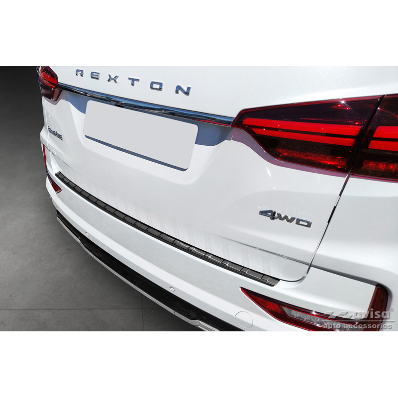 Ssangyong Zwart RVS Bumper beschermer passend voor  Rexton (YK) Facelift 2021- 'Ribs'
