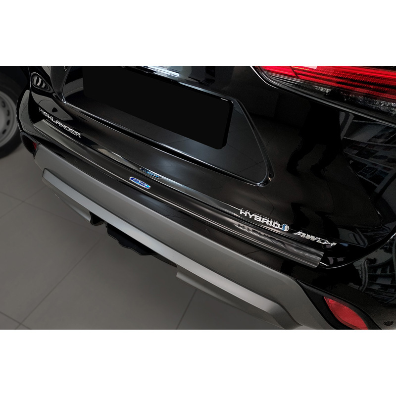 Toyota Zwart RVS Bumper beschermer passend voor  Highlander (XU70) 2020- 'Hybrid'