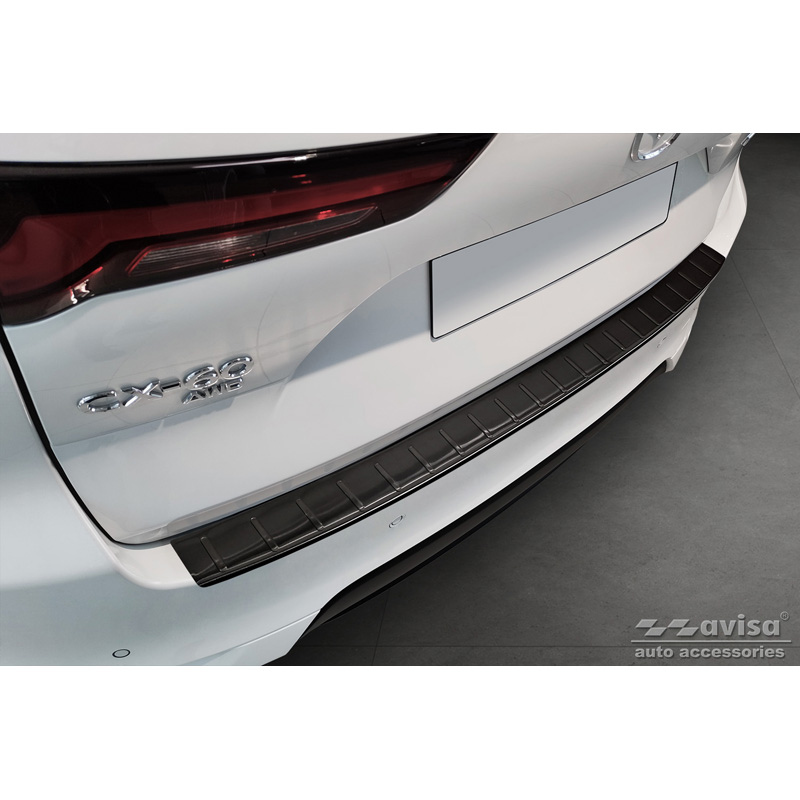 Mazda Zwart RVS Bumper beschermer passend voor  CX-60 2022- 'Ribs'