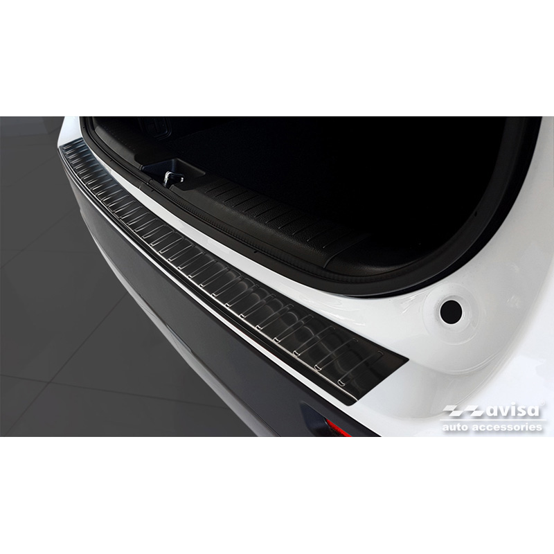Suzuki Zwart RVS Bumper beschermer passend voor  Vitara II 2015-2018 & FL 2018- inkl. Hybrid 'Rib