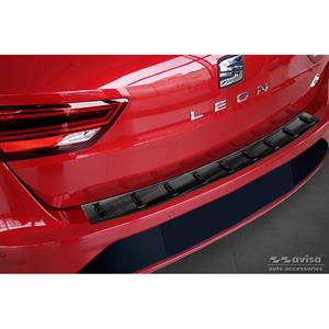 Seat Zwart RVS Bumper beschermer passend voor  Leon ST (5F) 2013-2017 & Facelift 2017-2020 'STRON