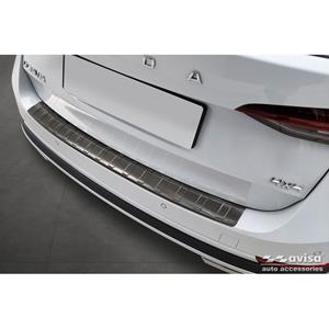 Skoda Zwart RVS Achterbumperprotector passend voor  Octavia Scout (NX5) 2020- 'Ribs'