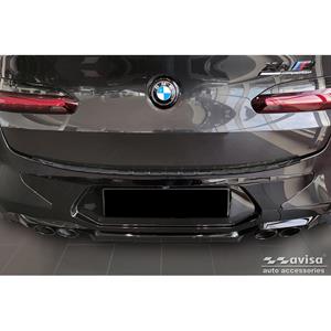 Bmw Zwart RVS Achterbumperprotector passend voor  X4 G02/F98 M Competition Facelift 2021- 'Ribs'