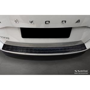 Skoda Echt 3D Carbon Achterbumperprotector passend voor  Karoq Facelift 2022- incl. Sportline 'Ribs'