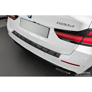 Bmw Zwart RVS Achterbumperprotector passend voor  5-Serie G31 FL Touring 2020- excl. M-Sport 'STRONG