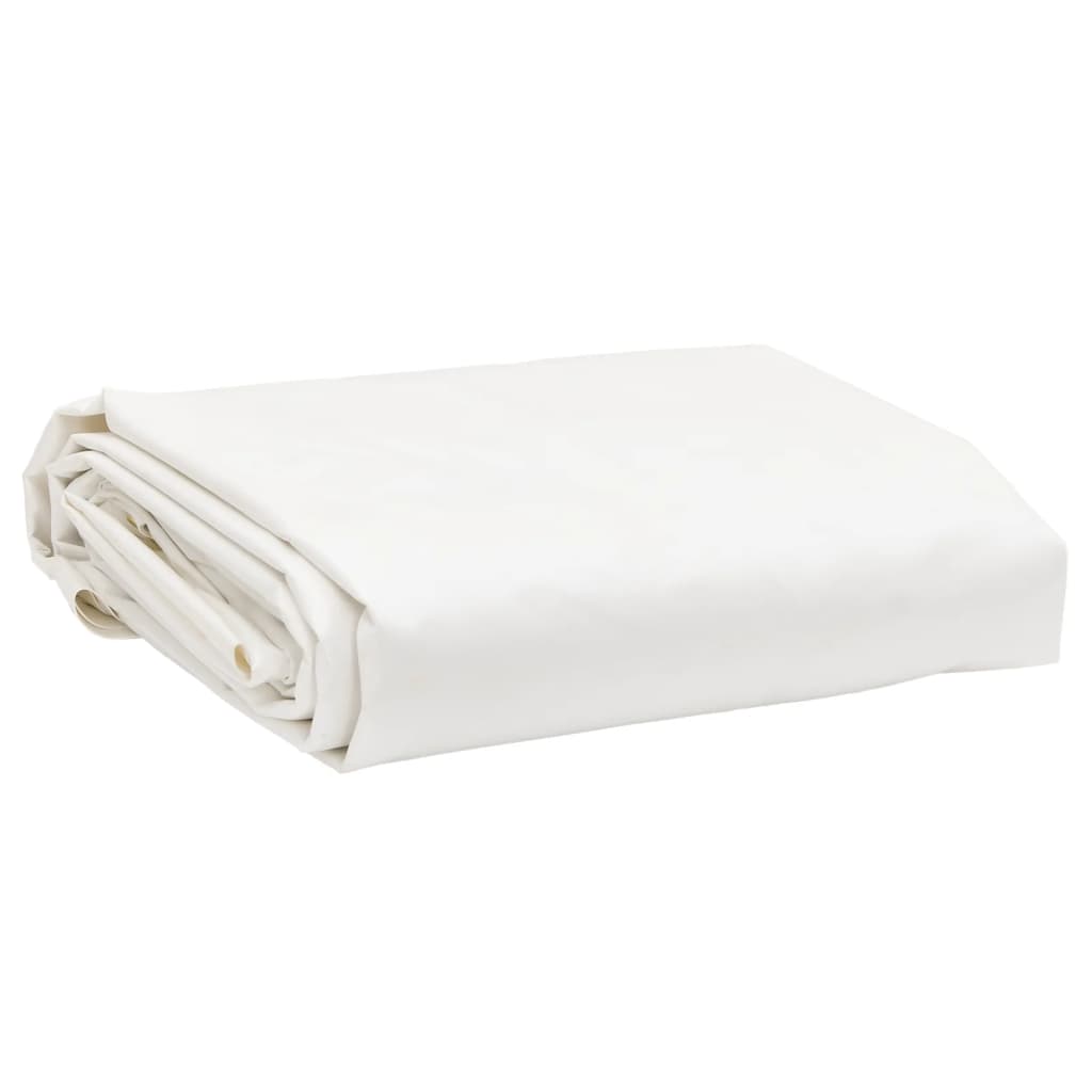 VidaXL Dekzeil 650 g/m² Ø 5 m wit
