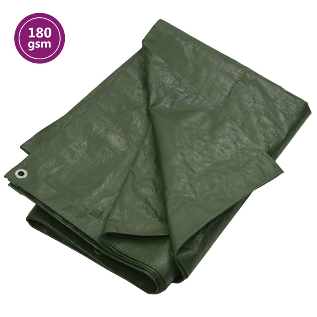 VidaXL Dekzeil 180 g/m² 6x10 m HDPE groen