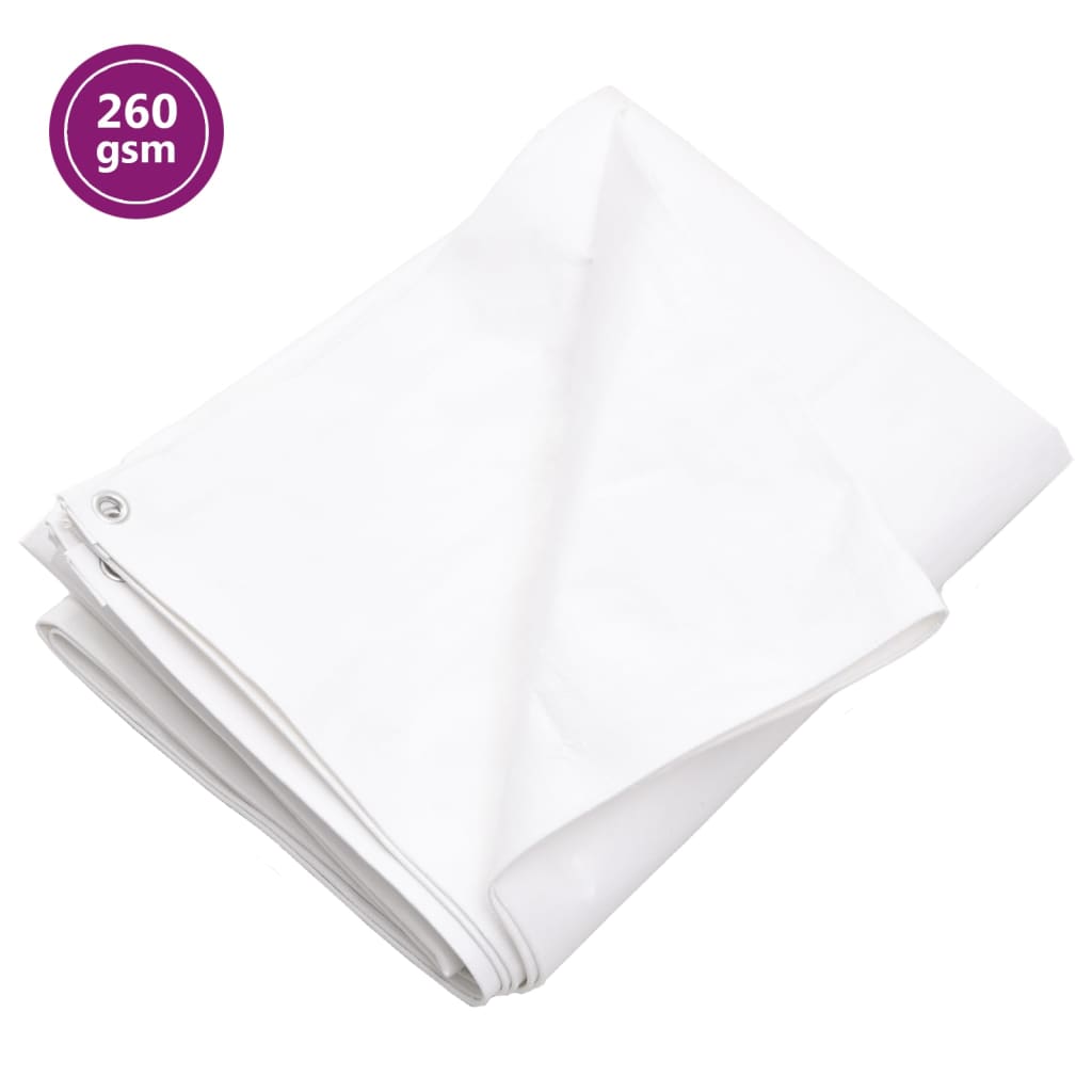 vidaxl Dekzeil 260 g/m² 3x6 m HDPE wit