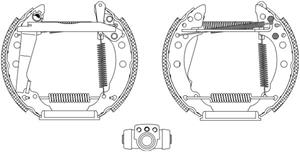 TEXTAR Bremsensatz, Trommelbremse VW,AUDI 84018200 171609525A,191609526,191609528 867609525A,867609526,171609526A,171609527F,171609528F,171698525BX