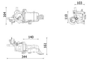 mahleoriginal MAHLE ORIGINAL AGR Kühler OPEL,RENAULT,FIAT CE 49 000P 147357086R,6000616785 Abgaskühler,Abgasrückführungskühler,Kühler Abgasrückführung
