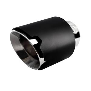 Simoni Racing Uitlaatsierstuk Rond/Schuin Matzwart+RVS - Ã116xL170mm - Montage 42-74mm